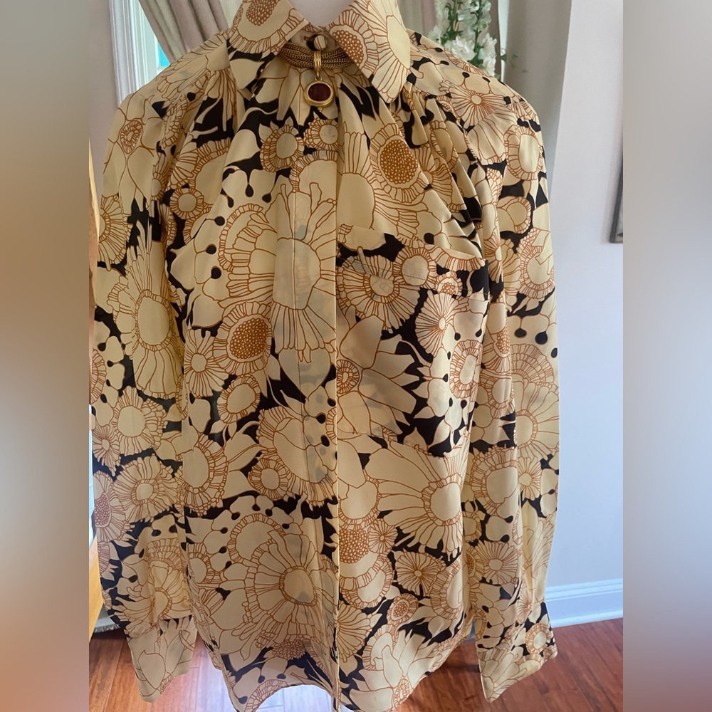 Stunning 100% silk Rebecca Taylor fall blouse